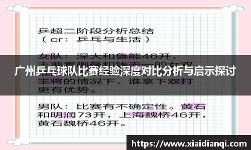 广州乒乓球队比赛经验深度对比分析与启示探讨